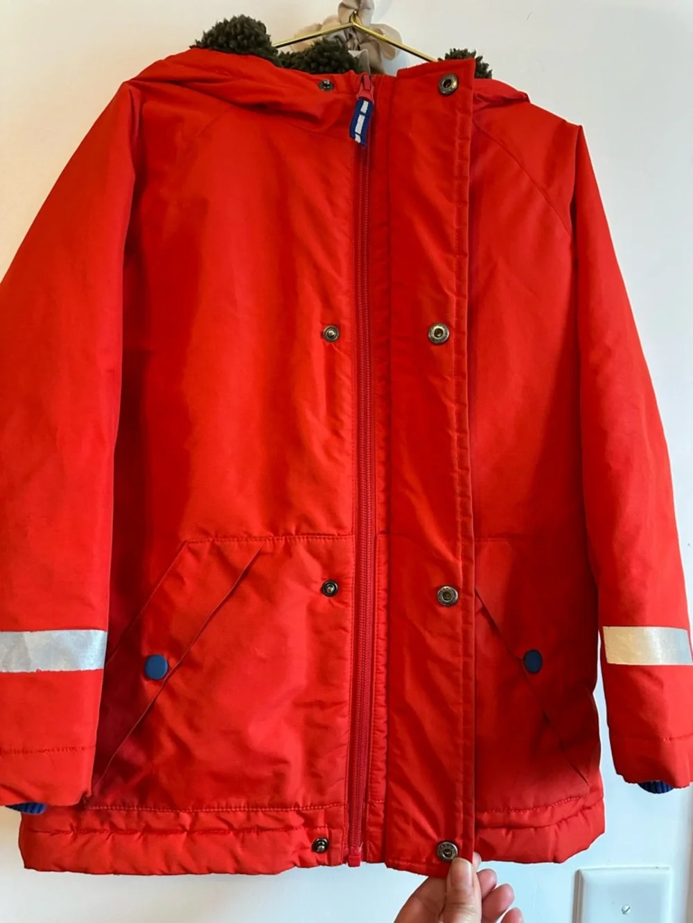 Boys 5/6 Mini Boden Red Hooded Winter Parka Jacket